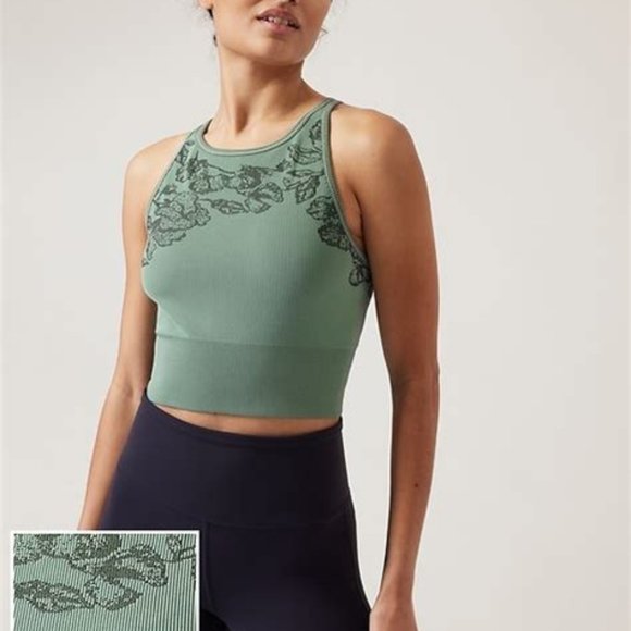 Athleta Tops - Athleta Aurora Seamless High Neck Crop Tank